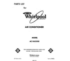 Whirlpool AC1052XS0 front cover diagram