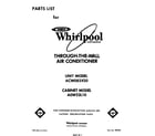 Whirlpool ACW082XS0 front cover diagram