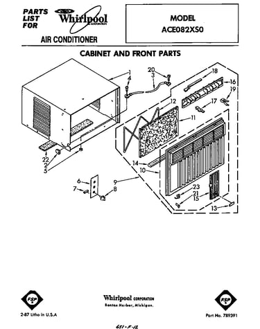 Cabinet and front