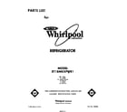 Whirlpool ET18MKXPWR1 front cover diagram