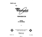 Whirlpool ET18SCXRWR0 front cover diagram