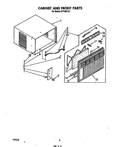 Cabinet and front