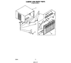 Whirlpool CET08E1A1 cabinet and front diagram
