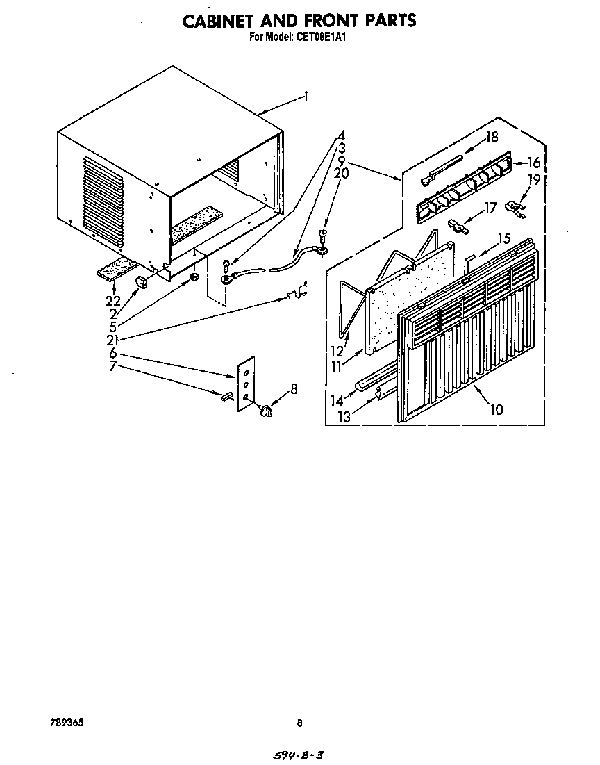 Cabinet and front