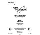 Whirlpool ACW144XS0 front cover diagram