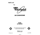 Whirlpool AC1002XS0 front cover diagram