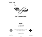 Whirlpool AC1804XM1 front cover diagram