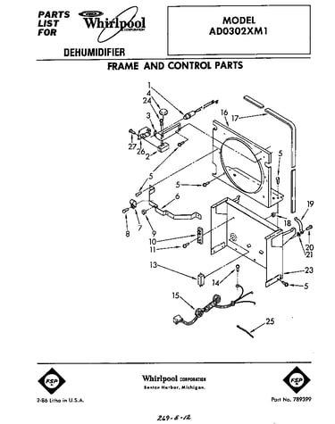 Frame and control parts