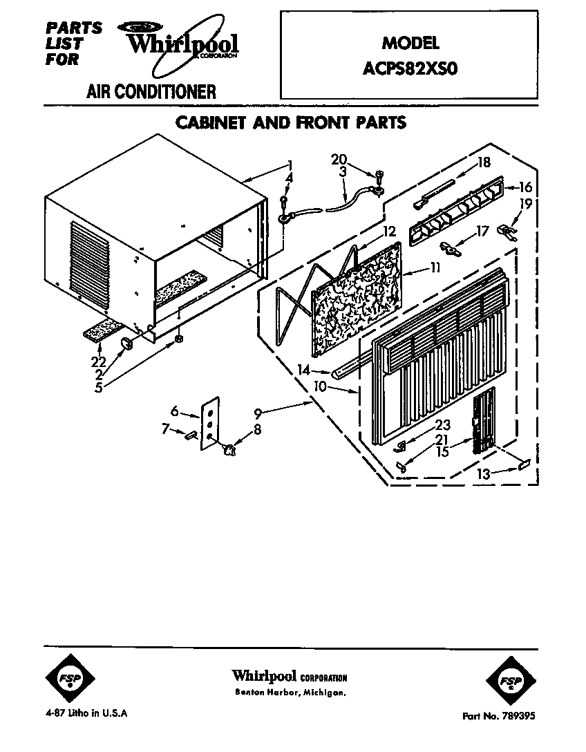 Cabinet and front