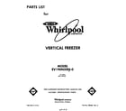 Whirlpool EV190NXRN0 front cover diagram