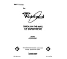 Whirlpool ACW094XM1 front cover diagram