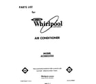 Whirlpool AC0802XS0 front cover diagram