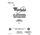 Whirlpool SF386PEWW0 front cover diagram