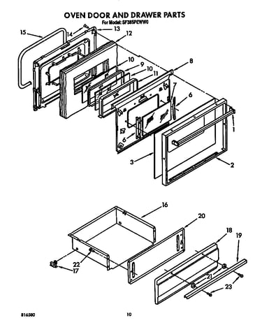 Oven door and drawer