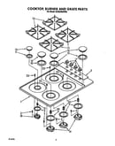 Cooktop, burner, grate parts
