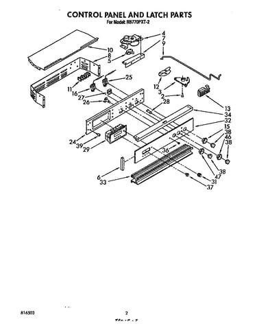 Control panel and latch