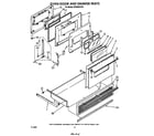 Whirlpool RF4900XLW4 oven door and drawer diagram