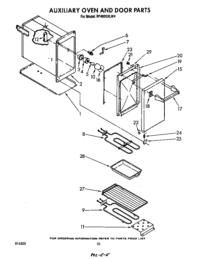 Auxiliary oven and door