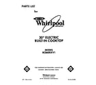 Whirlpool RC8600XV1 cover page diagram