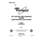 Whirlpool RF4400XLW3 front cover diagram