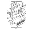Whirlpool RF4400XLW3 oven door and drawer diagram