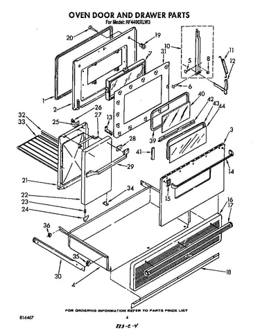 Oven door and drawer