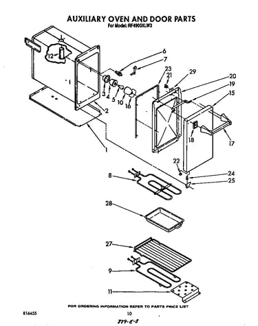 Auxiliary oven and door