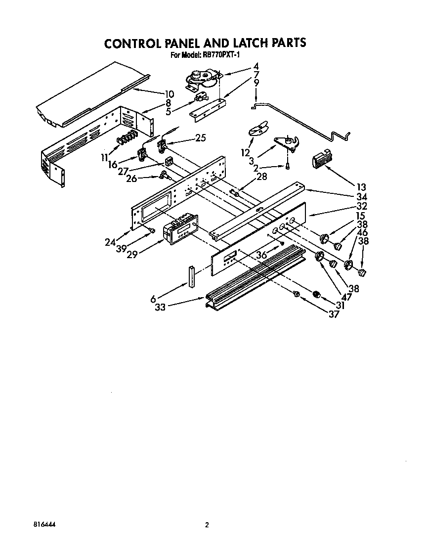 CONTROL PANEL AND LATCH