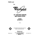 Whirlpool RB760PXT1 cover page diagram