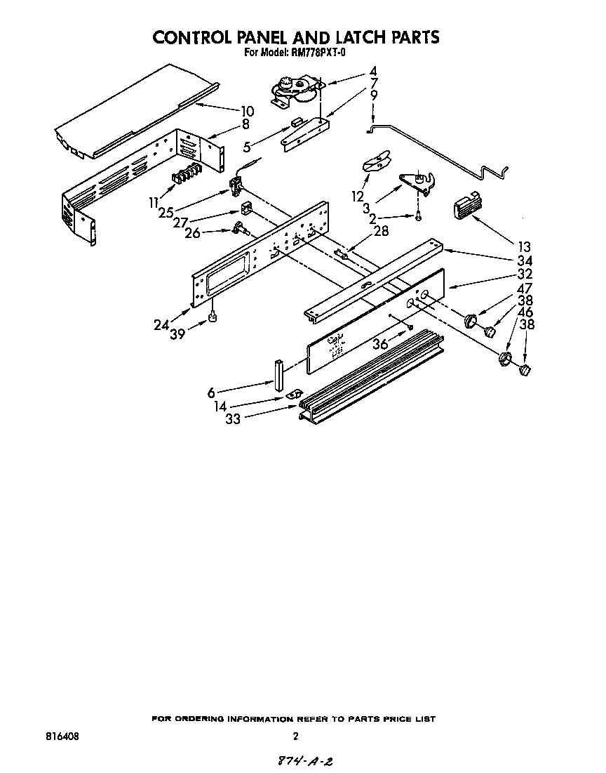 Control panel and latch