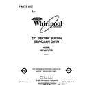 Whirlpool RB760PXT0 cover page diagram