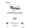 Whirlpool RC8600XS0 cover page diagram