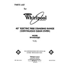 Whirlpool RF4400XLW2 front cover diagram