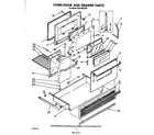 Whirlpool RF4400XLW2 oven door and drawer diagram