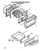 Oven door and drawer