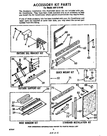 Accessory kit parts