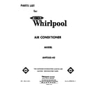 Whirlpool AHF25040 front cover diagram