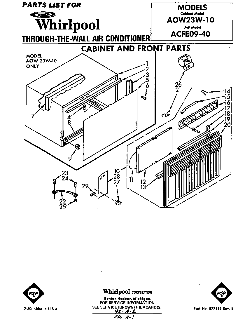 Cabinet and front