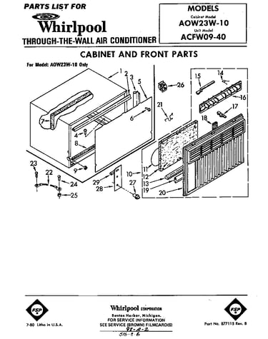 Cabinet and front