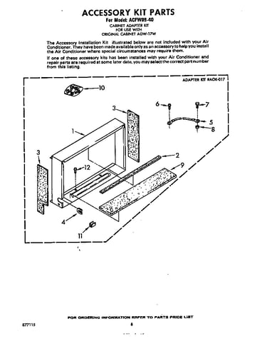 Accessory kit parts