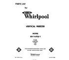 Whirlpool EEV163FW2 front cover diagram