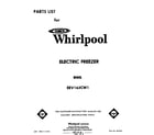 Whirlpool EEV163CW1 front cover diagram