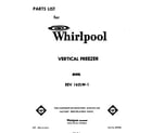 Whirlpool EEV162LW1 front cover diagram