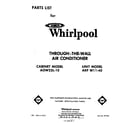 Whirlpool AKFW1140 front cover diagram