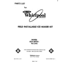 Whirlpool ECKMF281 cover page diagram