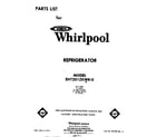 Whirlpool EHT201ZKWR0 front cover diagram