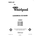 Whirlpool CCH12AEK front cover diagram
