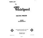 Whirlpool EV200FXKW0 front cover diagram