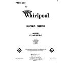 Whirlpool EV160FXKW0 front cover diagram