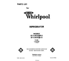Whirlpool ET14JKXLWR0 front cover diagram